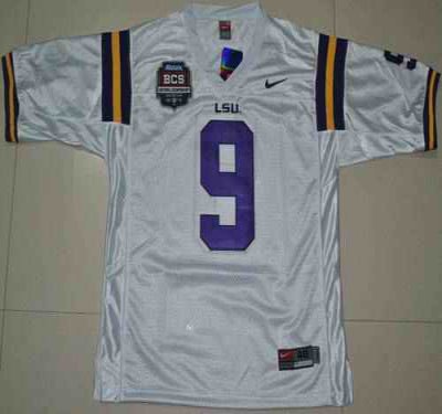 LSU Tigers #9 Jordan Jefferson 2012 BCS Championship Patch Stitched NCAA Jersey