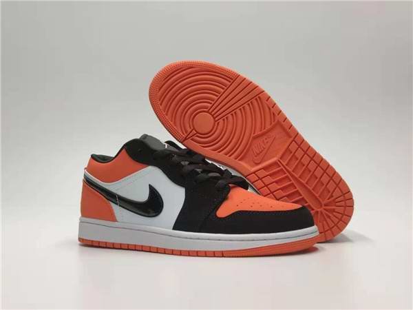 Men's Running Weapon Air Jordan 1 Black/Orange Shoes 0218