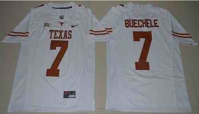 Longhorns #7 Shane Buechele White Limited Stitched NCAA Jersey