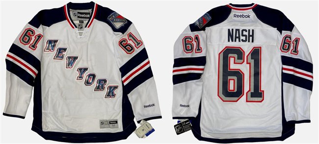 Men's New York Rangers #61 Rick Nash 2014 White Stitched Hockey Jersey