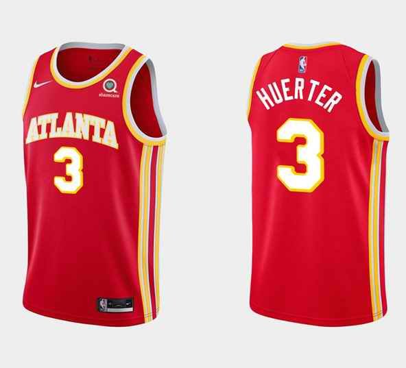 Men's Atlanta Hawks #3 Kevin Huerter Red Stitched NBA Jersey