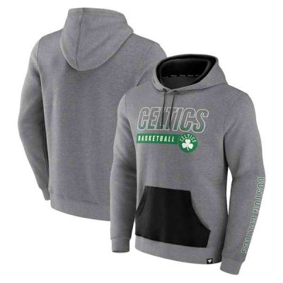 Men's Boston Celtics Heathered Gray Off The Bench Color Block  Pullover Hoodie