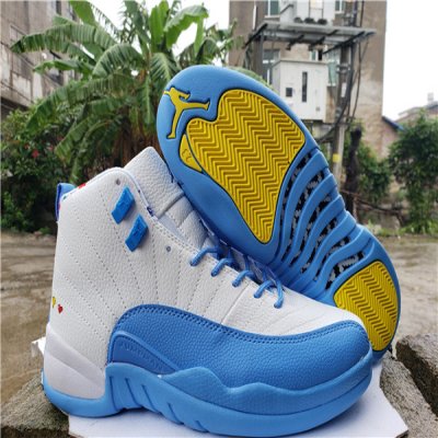 Men's Running weapon Air Jordan 12 Blue/White Shoes 032