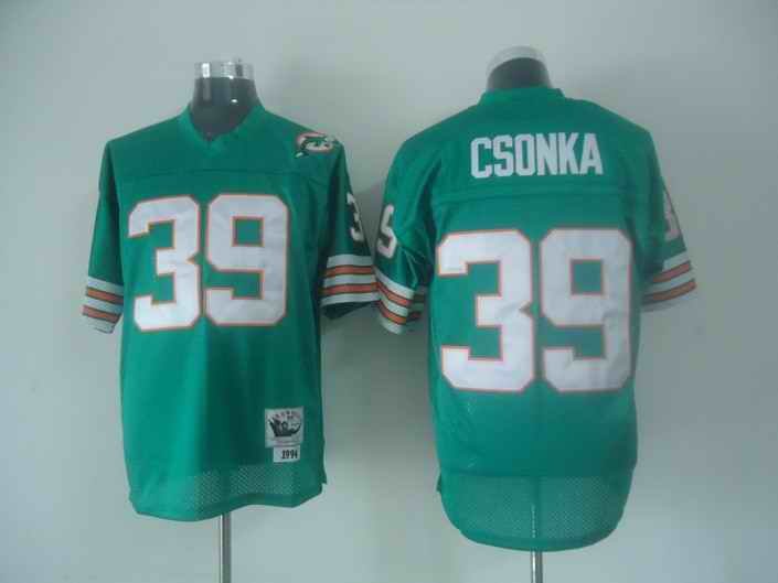 Mitchell And Ness Dolphins #39 Larry Csonka Green Stitched NFL Jersey