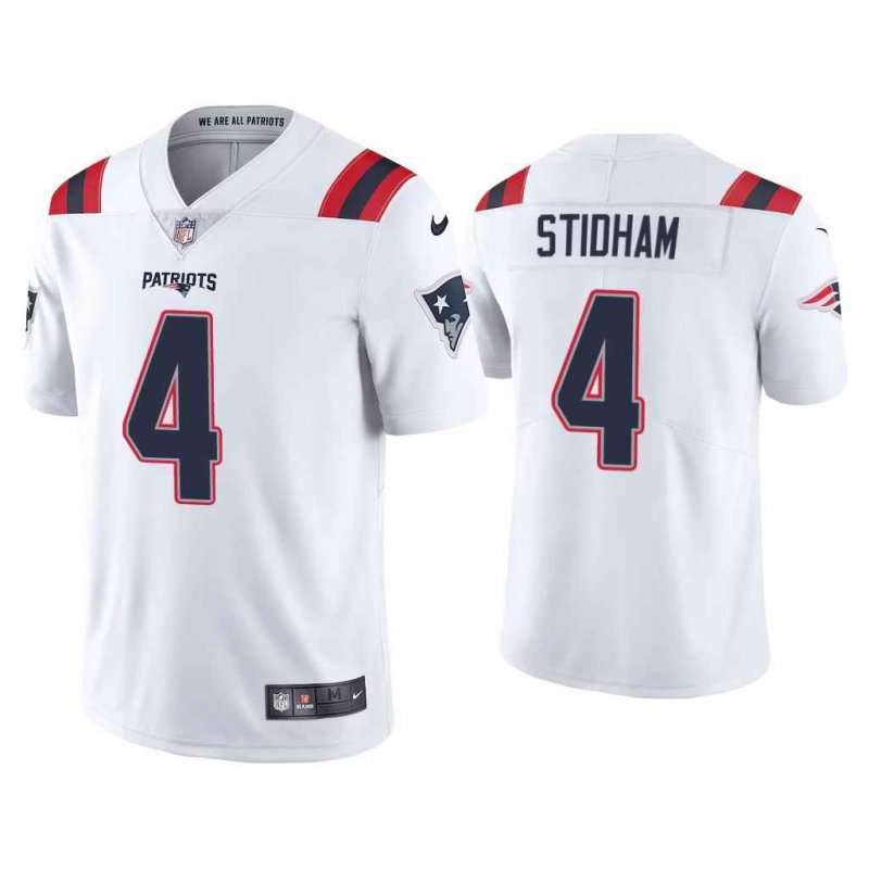 Men's New England Patriots #4 Jarrett Stidham 2020 White Vapor Untouchable Limited Stitched NFL Jersey