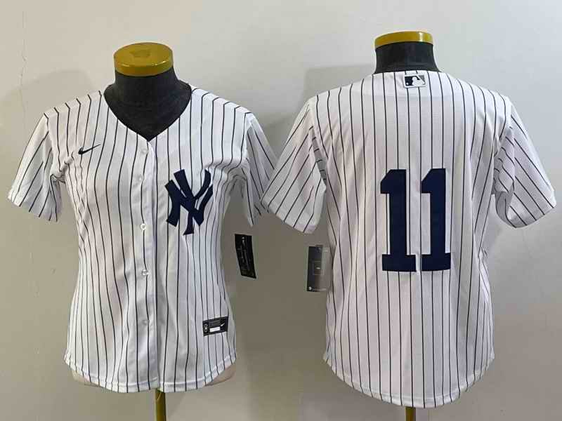 Women's New York Yankees #11 Anthony Volpe White Cool Base Stitched Jersey(Run Small)