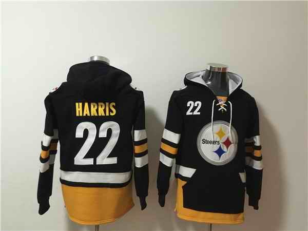 Men's Pittsburgh Steelers Customized Black Ageless Must-Have Lace-Up Pullover Hoodie