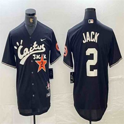 Men's Houston Astros #2 David Jack Black Cactus Jack Vapor Premier Limited Stitched Baseball Jersey