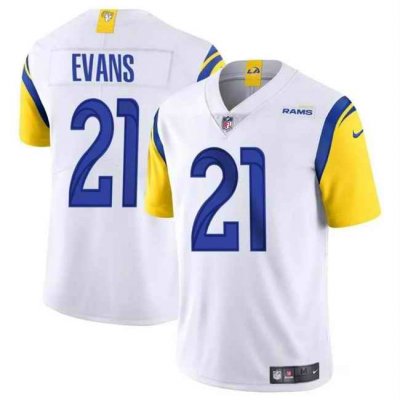 Men's Los Angeles Rams #21 Zach Evans White 2024 Vapor Untouchable Stitched Football Jersey