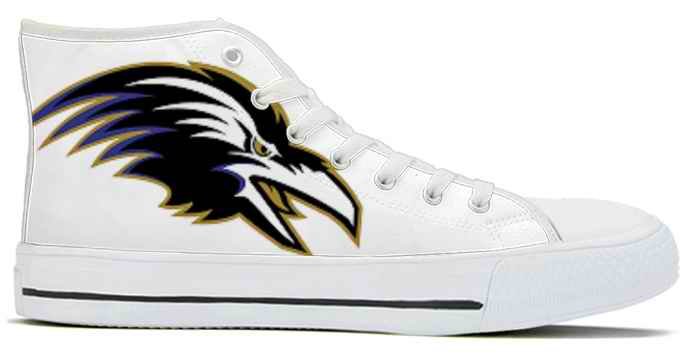 Men's Baltimore Ravens High Top Canvas Sneakers 004