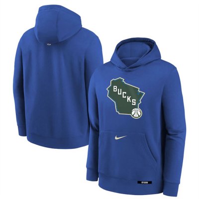 Men's Milwaukee Bucks Royal 2024/25 City Edition Club Fleece Pullover Hoodie