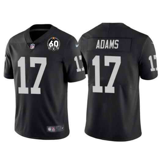 Youth Las Vegas Raiders #17 Davante Adams Black 60th Anniversary Patch Vapor Untouchable Limited Stitched NFL Jersey