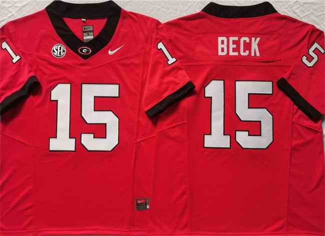 Georgia Bulldogs #15 Carson Beck Red F.U.S.E Stitched Jersey