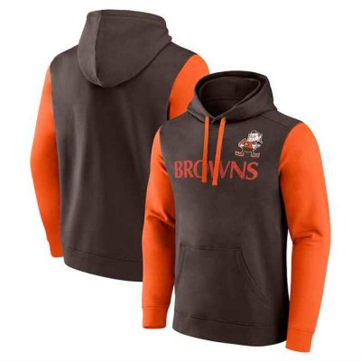 Men's Cleveland Browns Brown/Orange Fleece Pullover Hoodie