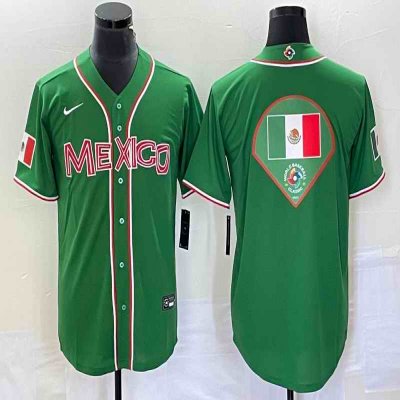 Men's Mexico Baseball 2023 Green World Baseball Classic Team Big Logo Stitched Jersey