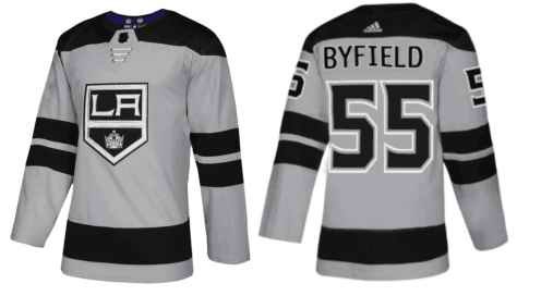 Men's Los Angeles Kings #55 Quinton Byfield Gray Alternate Stitched Jersey