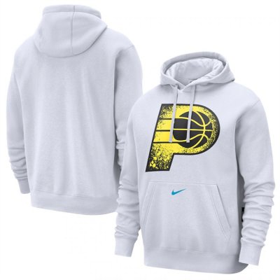 Men's Indiana Pacers White 2024/25 City Edition Essential Club Pullover Hoodie