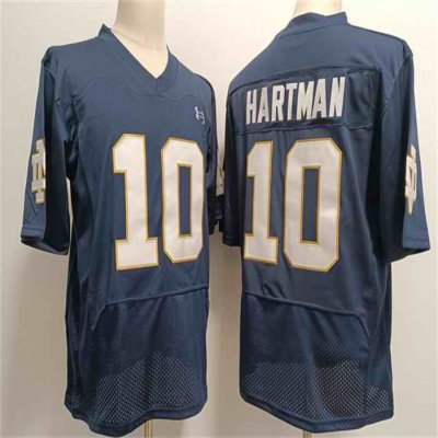 Men's Notre Dame Fighting Irish  #10 Sam Hartman Navy With Name Stitched Jersey