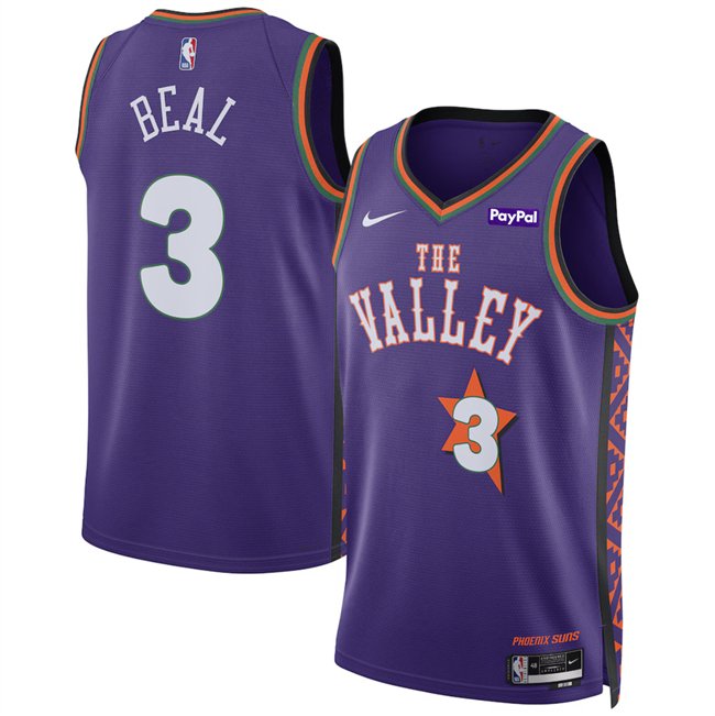 Men's Phoenix Suns #3 Bradley Beal Purple 2024/25 City Edition Stitched Basketball Jersey