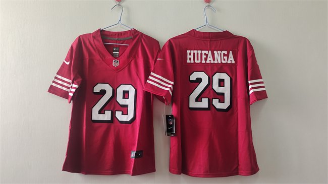 Women's San Francisco 49ers #29 Talanoa Hufanga Red Alternate Vapor Stitched Jersey(Run Small)