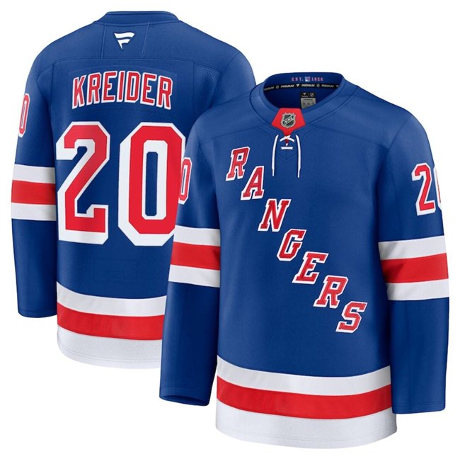 Men's New York Rangers #20 Chris Kreider Royal 2024-25 Home Stitched Jersey