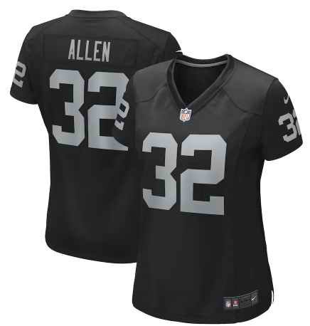 Women's Las Vegas Raiders #32 Marcus Allen Black Game Jersey(Run Small)