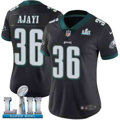 Women's Philadelphia Eagles # 36 Jay Ajayi Black  Super Bowl LII Bound Patch Game Event Stitched NFL Jersey