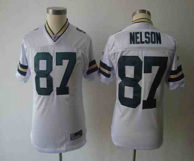 Packers #87 Jordy Nelson White Stitched Youth NFL Jersey