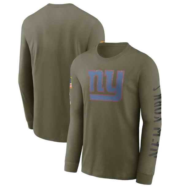 Men's New York Giants Olive 2022 Salute to Service Long Sleeve T-Shirt