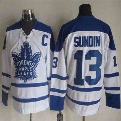 Maple Leafs #13 Mats Sundin White CCM Throwback Winter Classic Stitched NHL Jersey