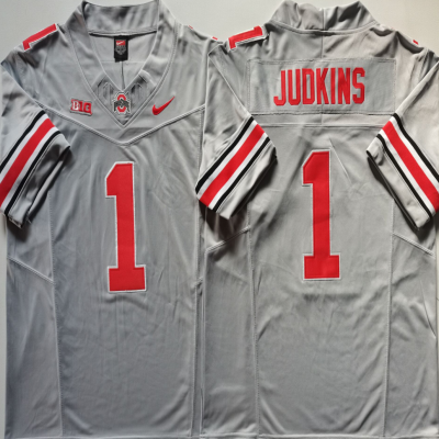 Men's Ohio State Buckeyes #1 Quinshon Judkins Grey F.U.S.E. Limited Stitched Jersey