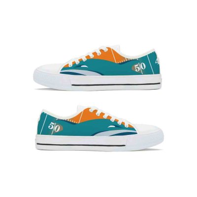 Men's Miami Dolphins Low Top Canvas Sneakers 002