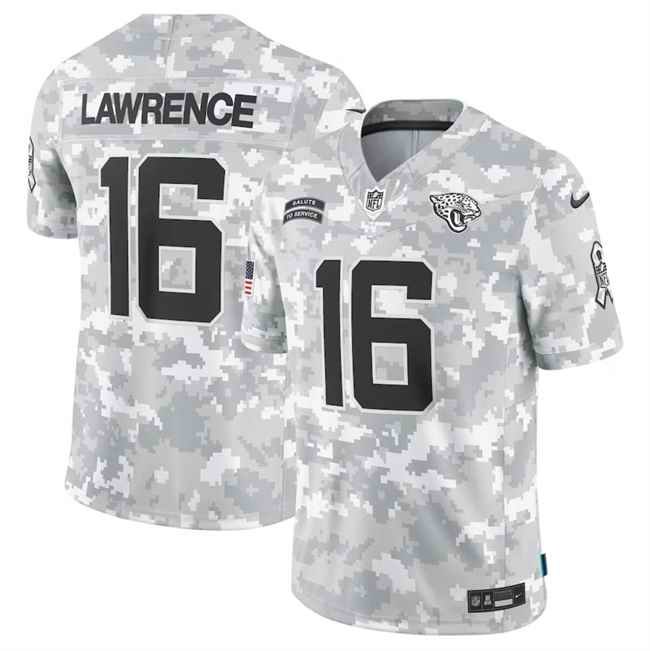 Men's Jacksonville Jaguars #16 Trevor Lawrence 2024 F.U.S.E Arctic Camo Salute to Service Limited Stitched Football Jersey