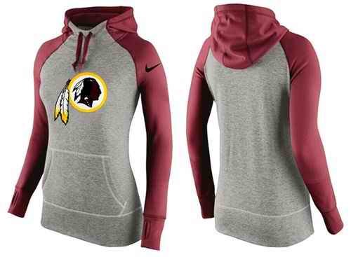 Women's Nike Washington Redskins Performance Hoodie Grey & Red_2