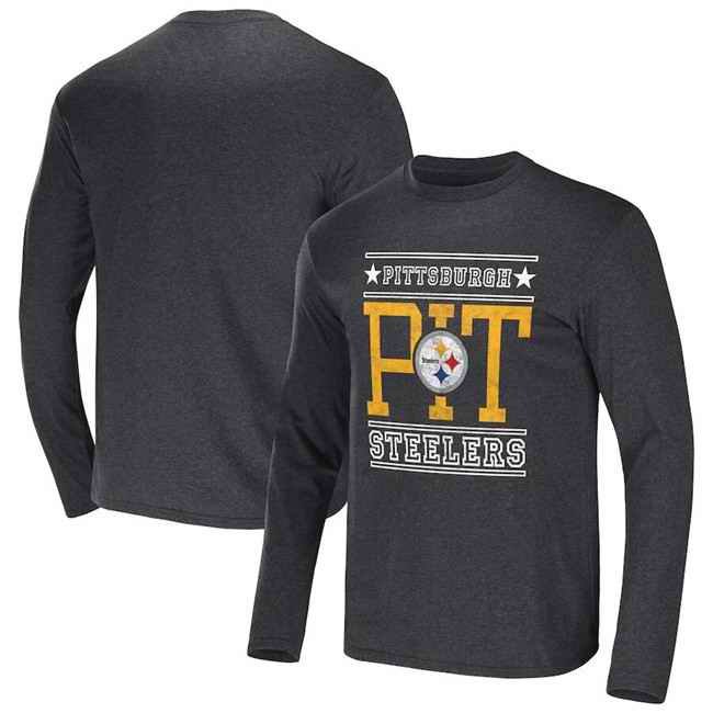 Men's Pittsburgh Steelers Heathered Charcoal x Darius Rucker Collection Long Sleeve T-Shirt