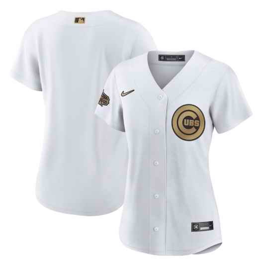 Women's Chicago Cubs Blank 2022 All-Star White Stitched Baseball Jersey(Run Small)