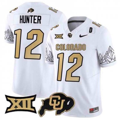 Youth Colorado Buffaloes ACTIVE PLAYER Custom White 2024 F.U.S.E. With Big 12 XII Patch Stitched Football Jersey