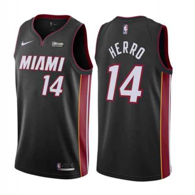 Men's Miami Heat #14 Tyler Herro Black Icon Edition Swingman Stitched Jersey