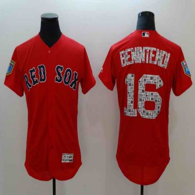 Men's Boston Red Sox #16 Andrew Benintendi Red 2018 Spring Training Flexbase Stitched MLB Jersey