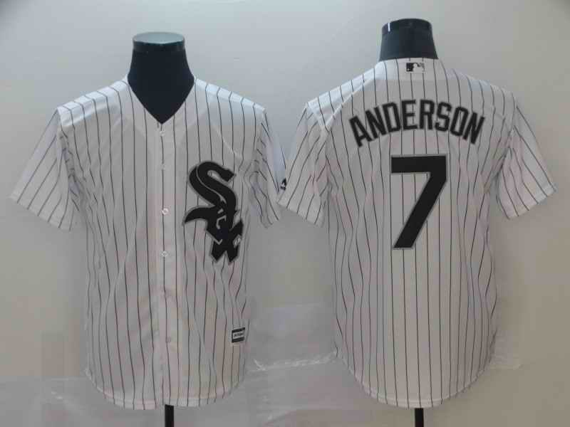 Men's Chicago White Sox #7 Tim Anderson White Cool Base Stitched MLB Jersey