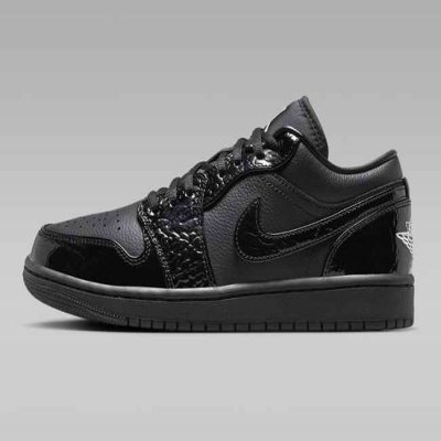 Men's Running Weapon Air Jordan 1 Low 'Black Croc' Shoes 0705