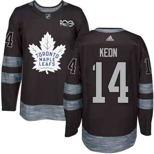 Maple Leafs #14 Dave Keon Black 1917-2017 100th Anniversary Stitched NHL Jersey