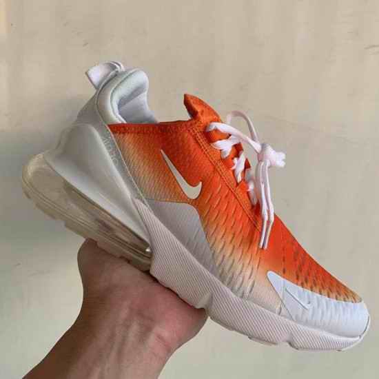 Men's Hot sale Running weapon Air Max 270 Orange/White Shoes 0109