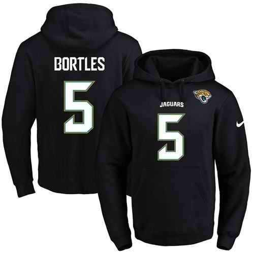 Nike Jaguars #5 Blake Bortles Black Name & Number Pullover NFL Hoodie