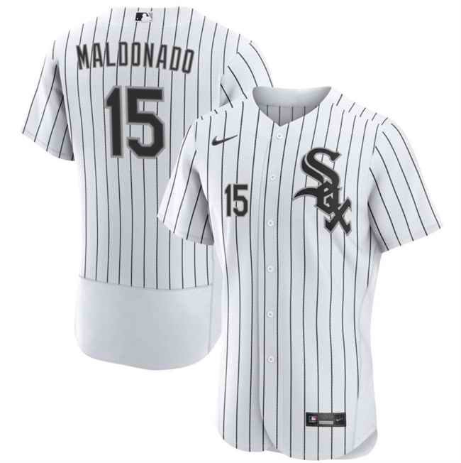 Men's Chicago White Sox #15 Mart'n Maldonado White Flex Base Stitched Baseball Jersey