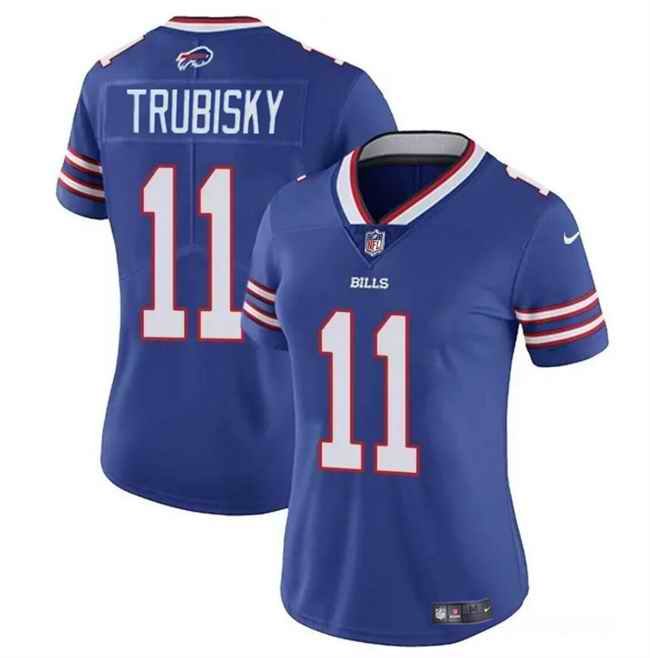 Women's Buffalo Bills #11 Mitch Trubisky Blue Vapor Stitched Football Jersey(Run Small)