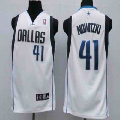 Mavericks #41 Dirk Nowitzki Stitched NBA White Jersey