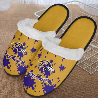 Men's Baltimore Ravens Team Logo Staycation Slippers/Shoes(Pls check description for details) 001