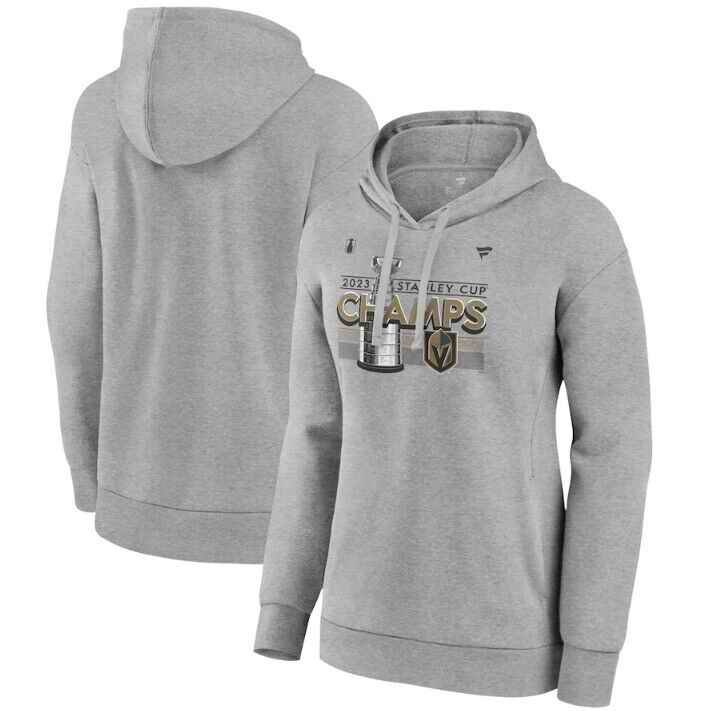 Women's Vegas Golden Knights Heather Gray 2023 Stanley Cup Champions Locker Room Pullover Hoodie