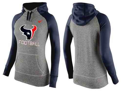 Women's Nike Houston Texans Performance Hoodie Grey & Dark Blue